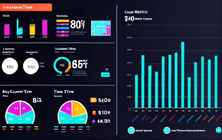 **

Vibrant infographic visualizing key livestream sales metrics: Viewer count, average watch time, conversion rate, ROI. Use charts and icons, bright colors, and a modern, clean design.

**