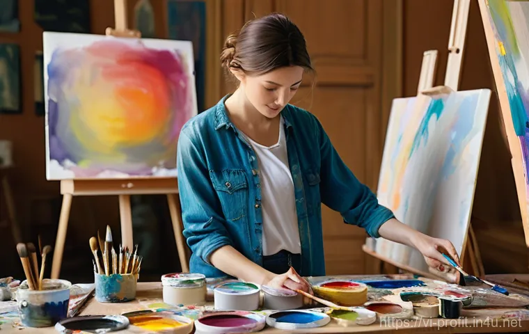 프리랜서 서비스 판매 - **Prompt 2: Vibrant Freelancer Networking Event**
    A diverse group of young and middle-aged adult...