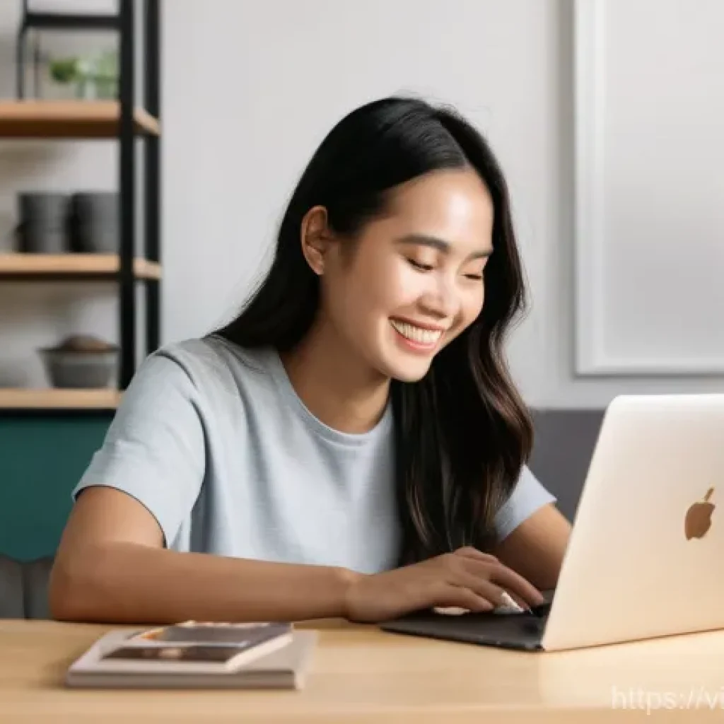 이커머스 수익 구조 - **Prompt:** A young Vietnamese woman in her late 20s is sitting comfortably at a well-lit desk in he...