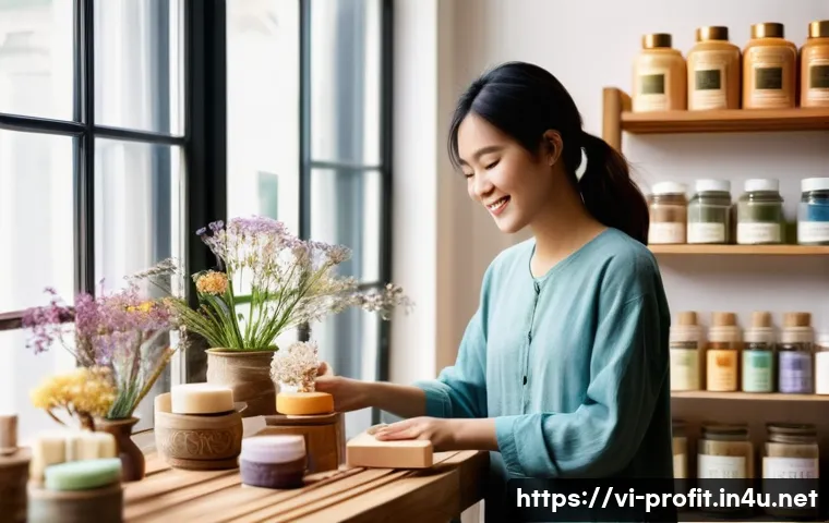 사이드 프로젝트 수익화 - **Prompt:** A vibrant, warmly lit indoor scene featuring a young Vietnamese woman in her early twent...